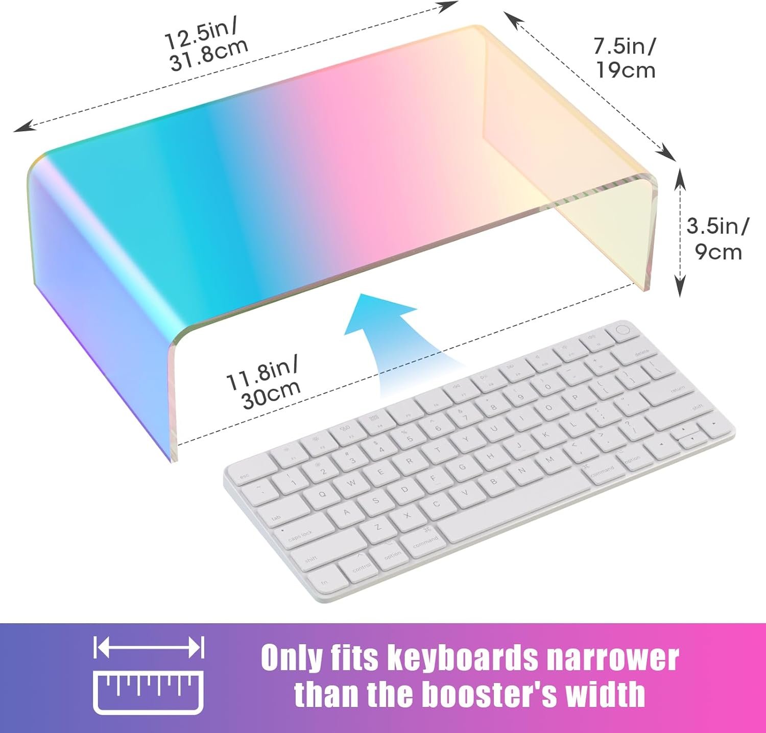 Boost Your Workspace: NiHome Iridescent Acrylic Monitor Stand - Image 3