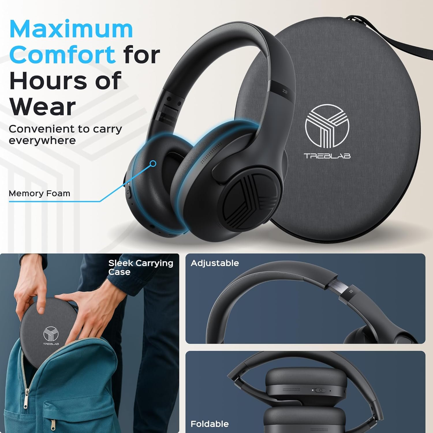 Unleash Your Workout: TREBLAB Z2 Noise Cancelling Headphones! - Image 4