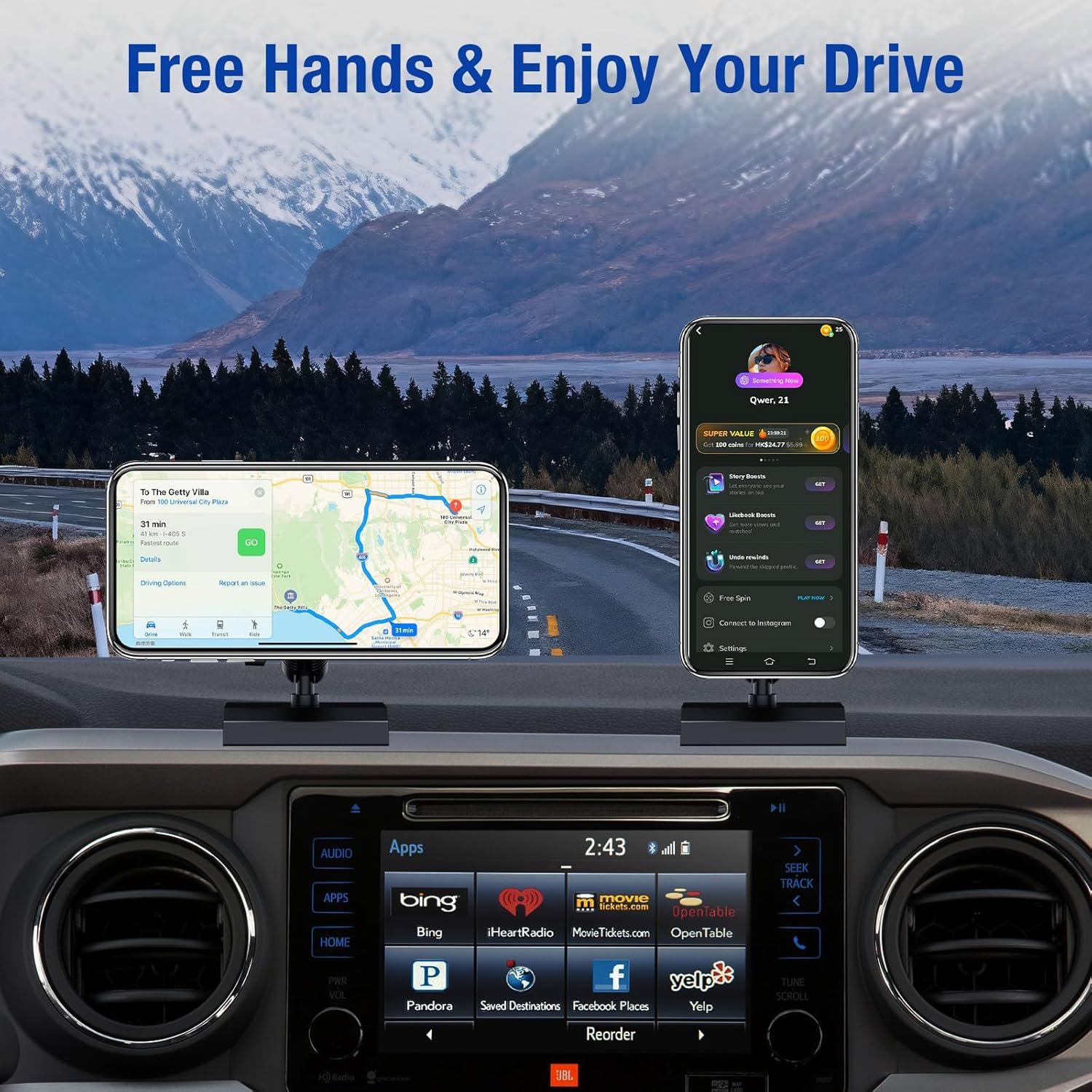 Dash Magnetic Phone Holder for 2016-2023 Tacoma: Adjustable & Secure - Image 8