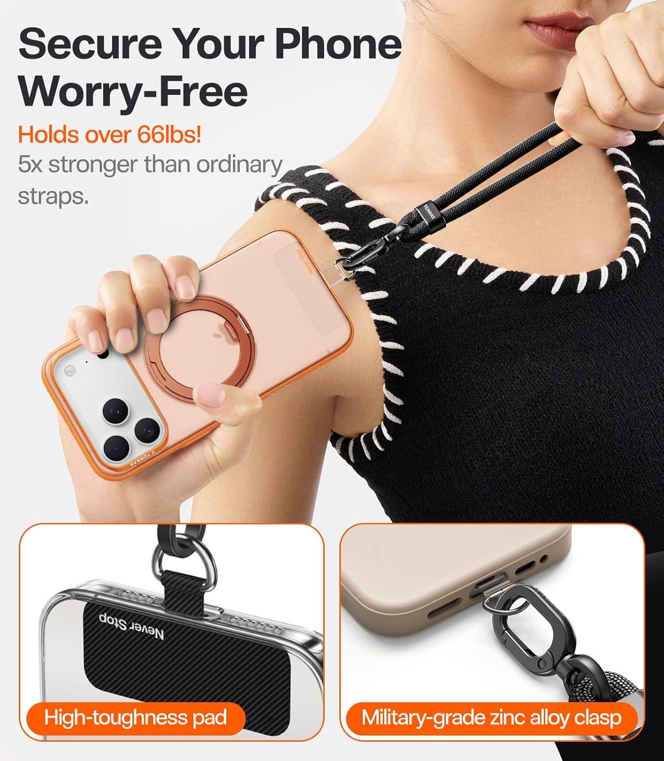 Stay Stylish & Secure: TORRAS Phone Lanyard Crossbody in Olive Green - Image 5