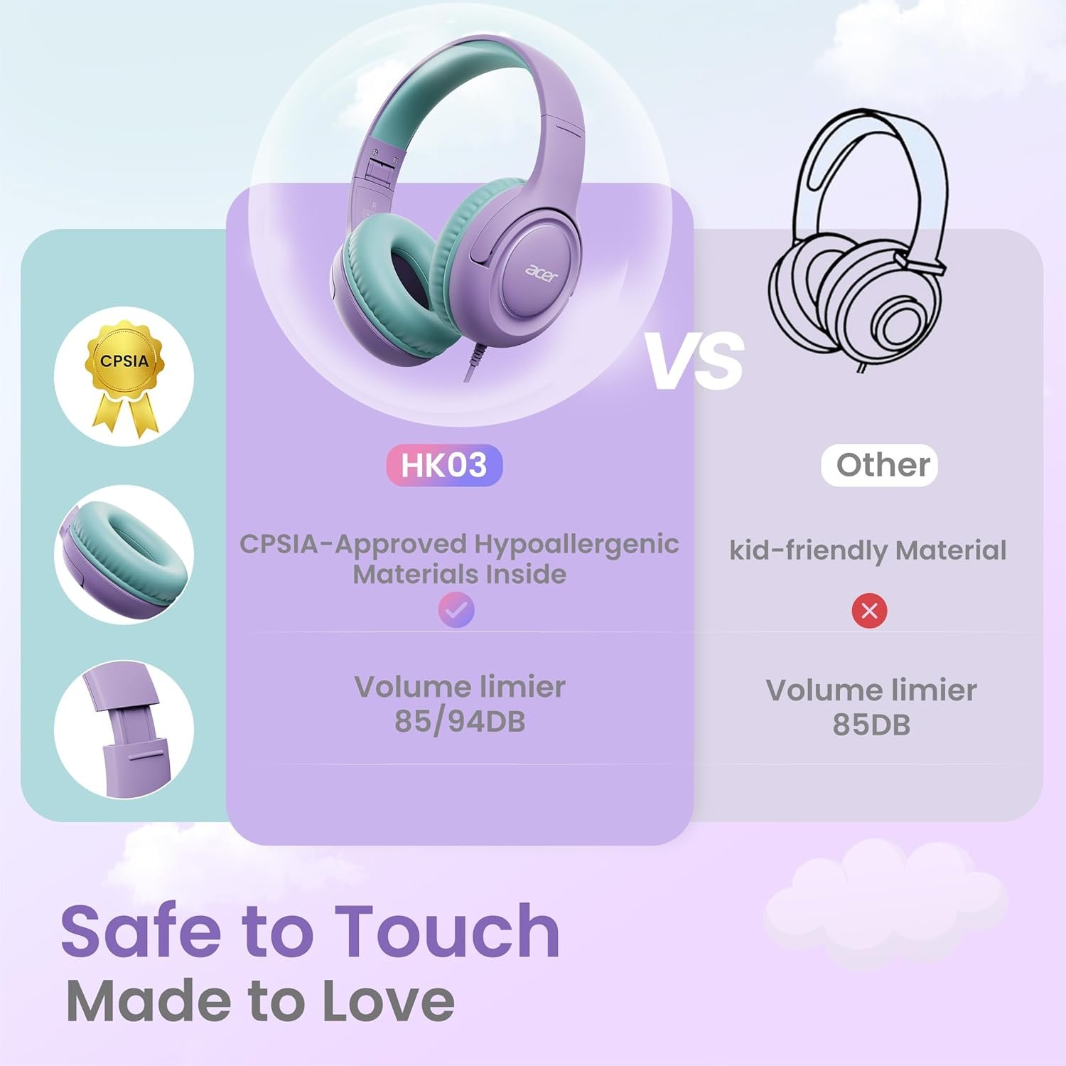 Safe & Fun Kids Headphones: Volume-Limited, Foldable & Stylish! - Image 4
