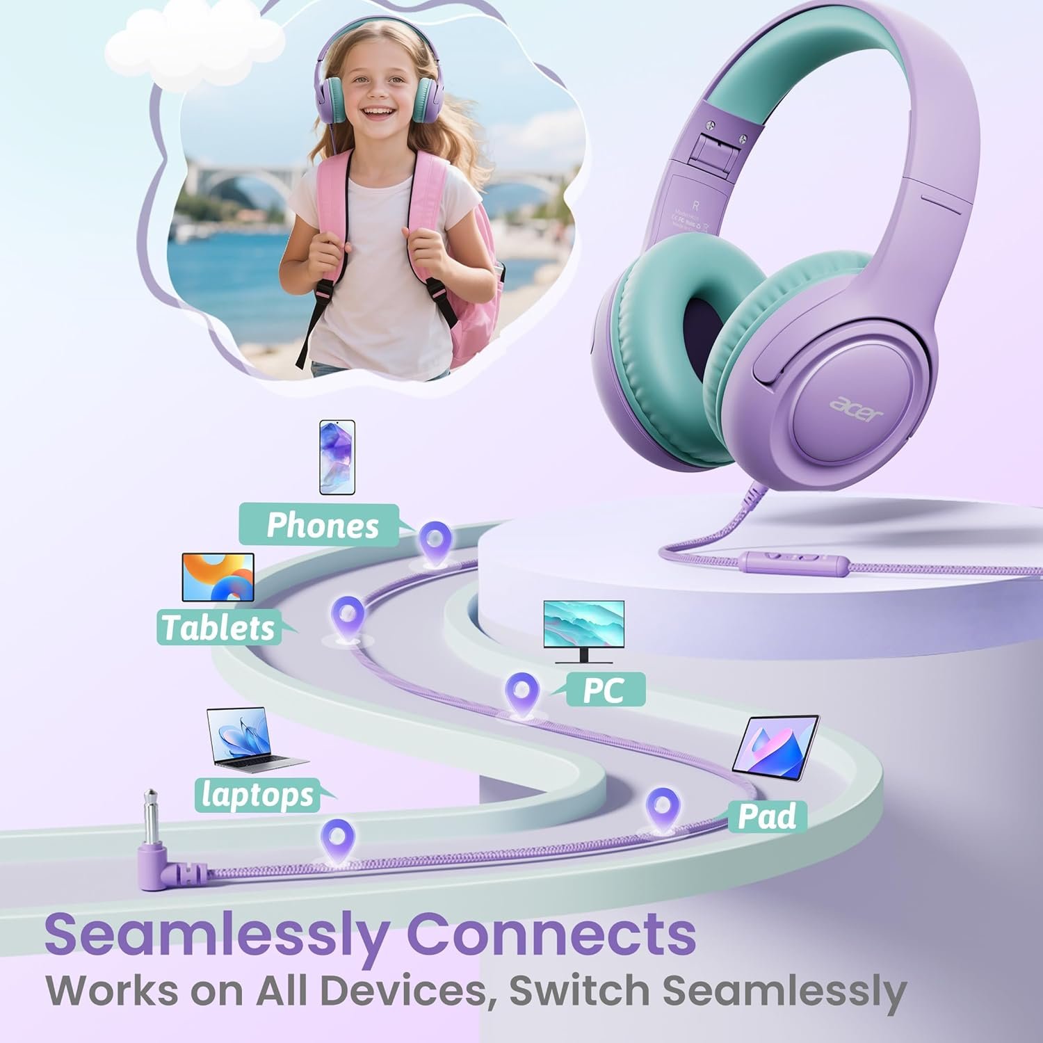 Safe & Fun Kids Headphones: Volume-Limited, Foldable & Stylish! - Image 6