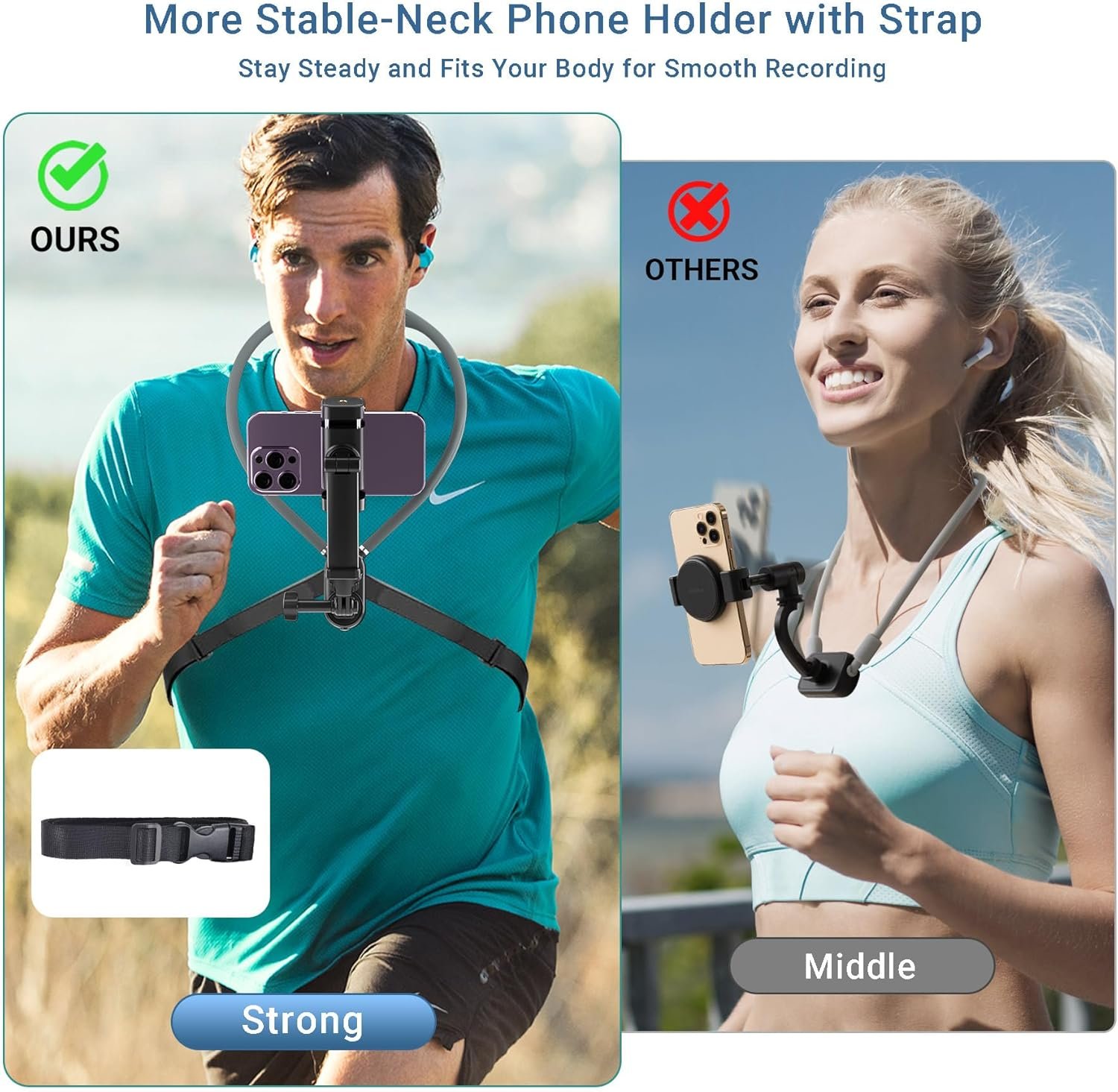 Hands-Free Neck Phone Holder for GoPro & Vlogging Fun! - Image 4