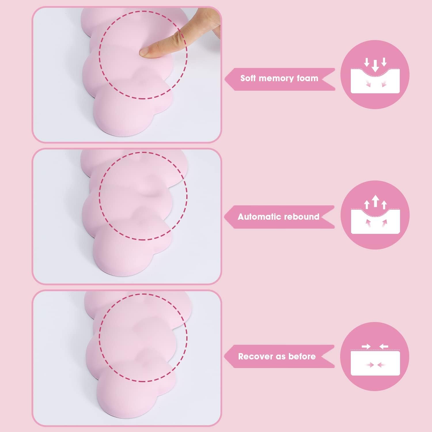 Ergonomic Pink Gaming Keyboard Wrist Rest for Pain Relief - Image 5