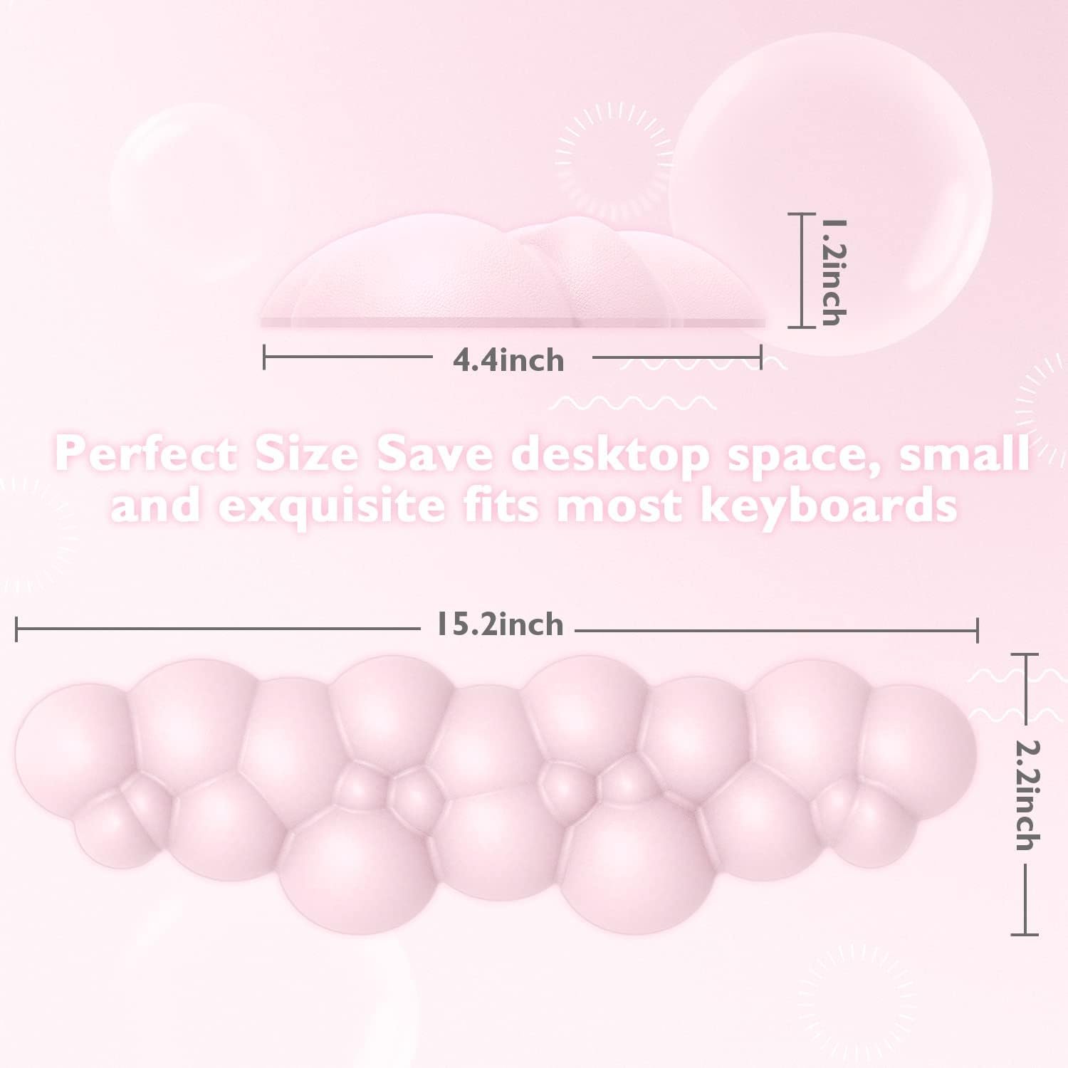 Ergonomic Pink Gaming Keyboard Wrist Rest for Pain Relief - Image 9