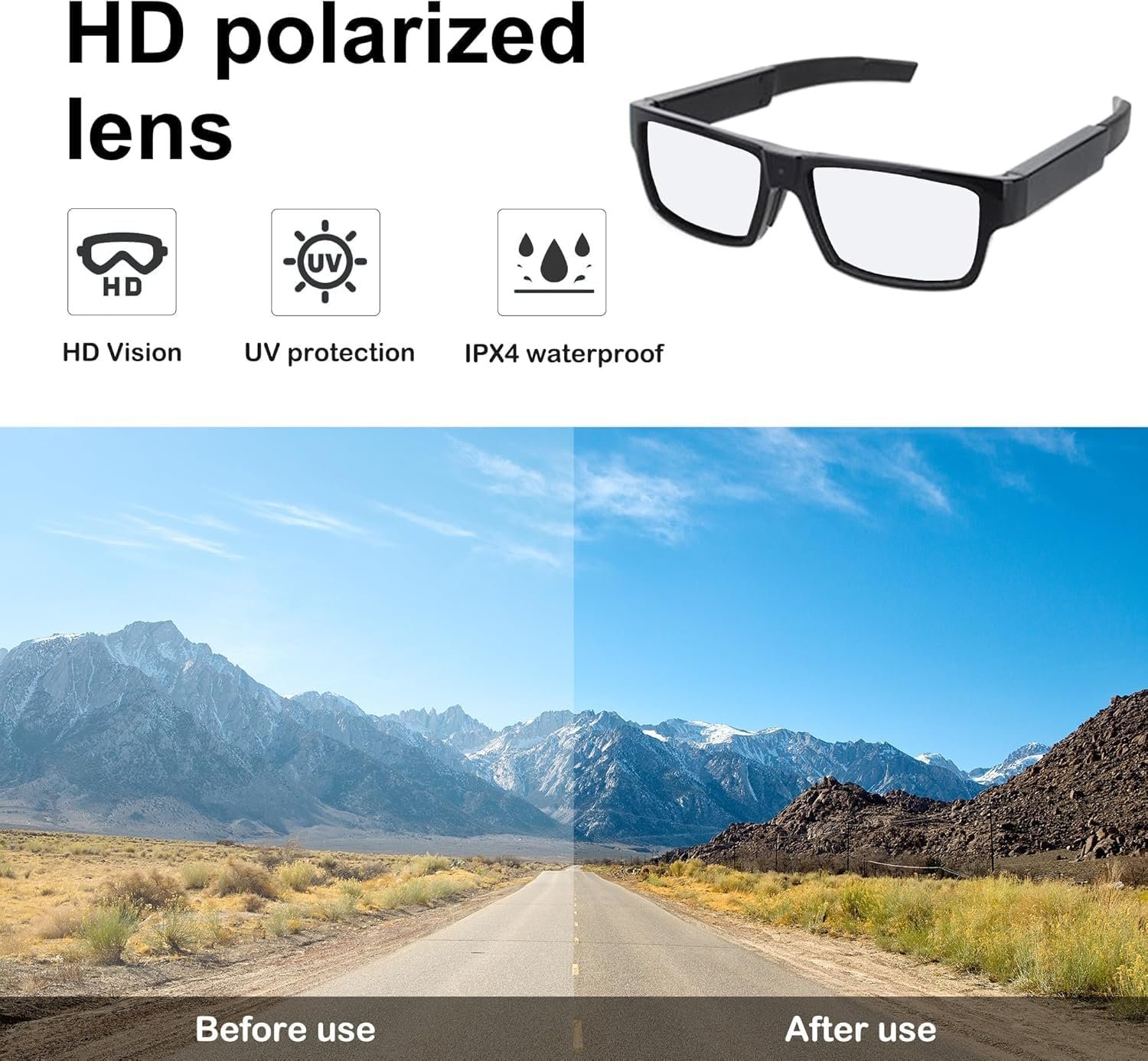 Capture Every Adventure: Smart Camera Glasses with 16GB SD! - Image 4