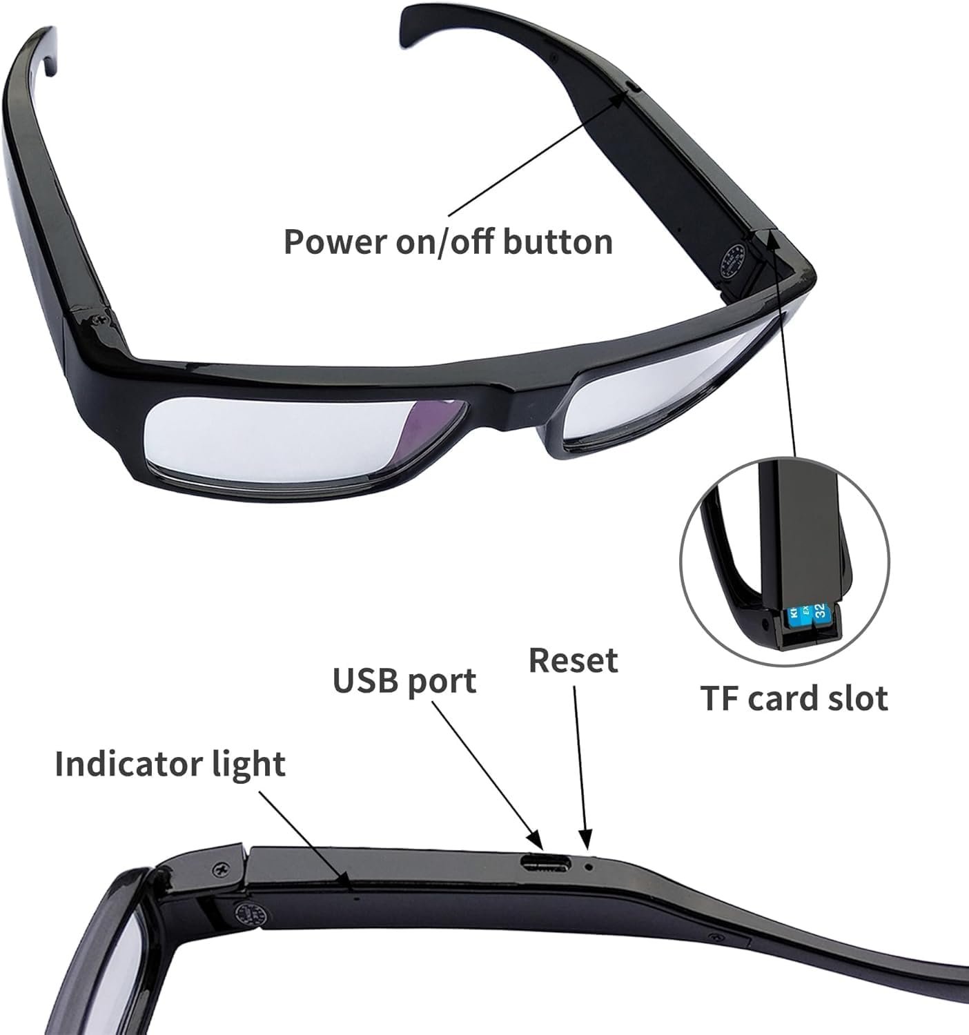 Capture Every Adventure: Smart Camera Glasses with 16GB SD! - Image 6