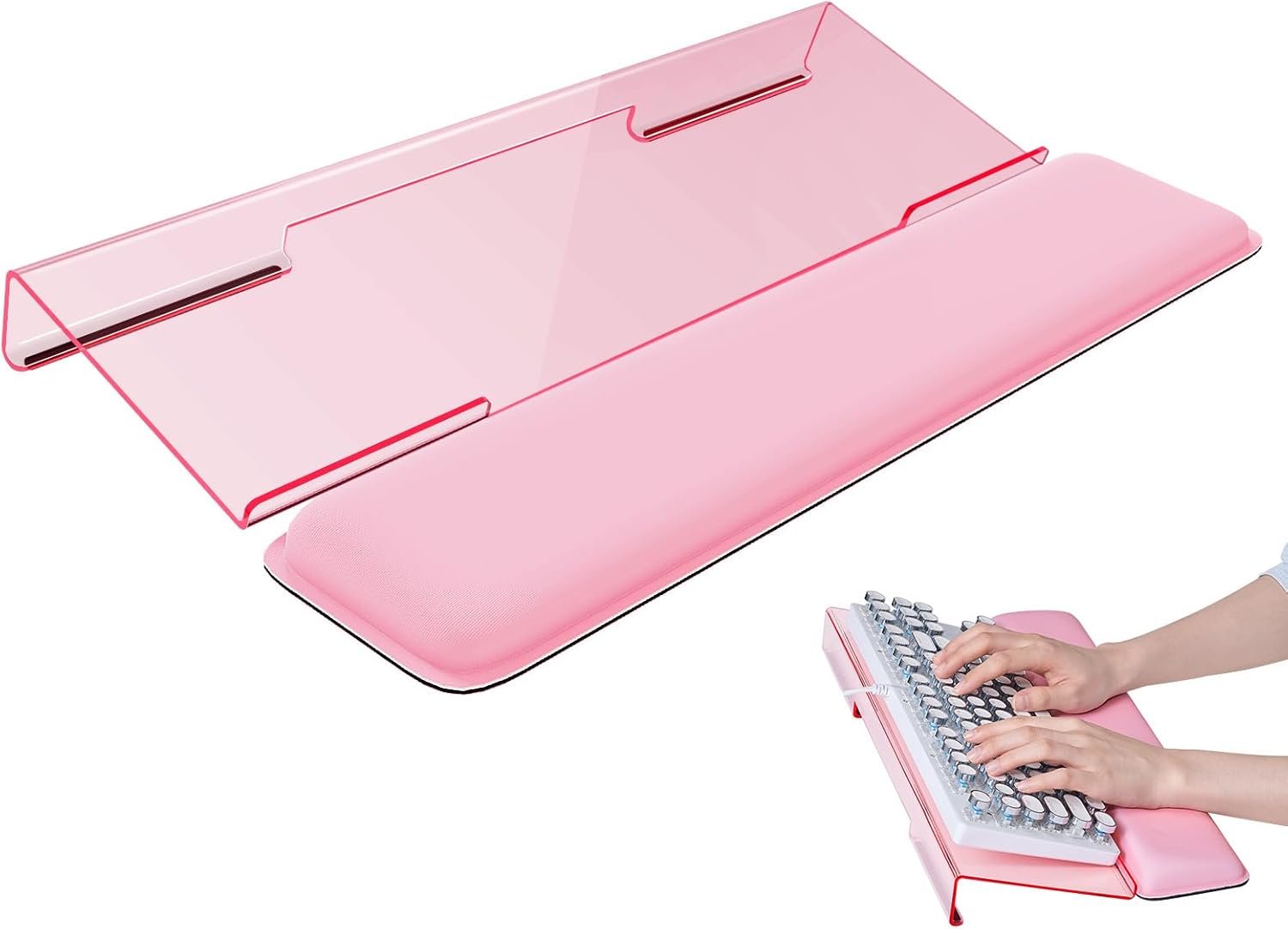 Cozy Pink Keyboard Wrist Rest: Comfort for Home & Office! - Image 2