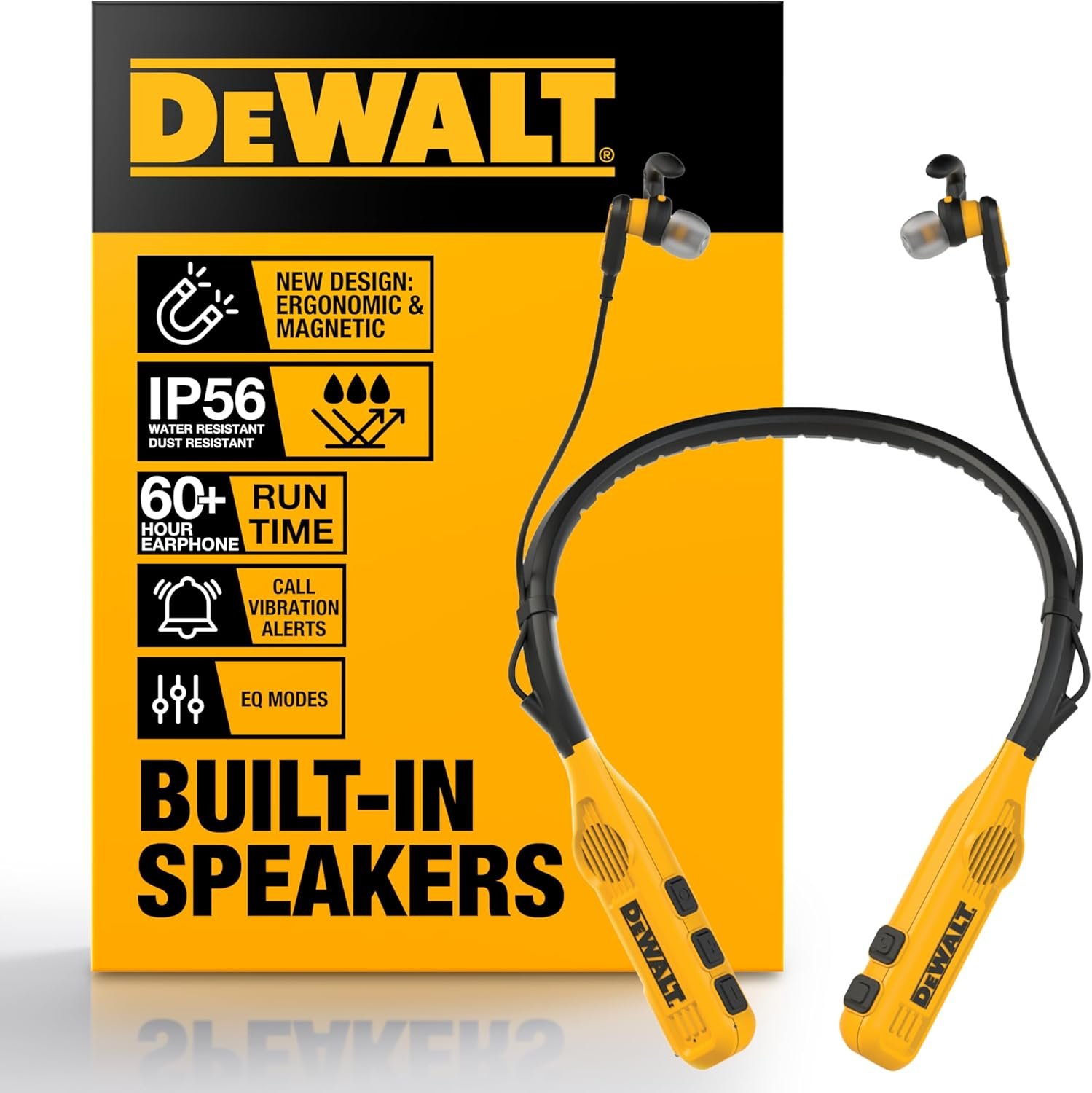 DEWALT 2-in-1 Neckband Headphones: 60+ Hrs of Music & Calls! - Image 2