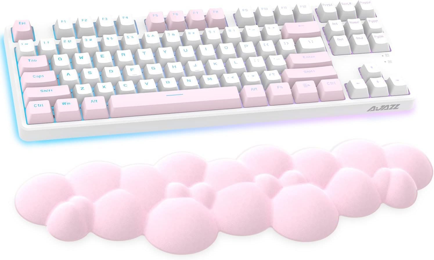 Ergonomic Pink Gaming Keyboard Wrist Rest for Pain Relief - Image 2