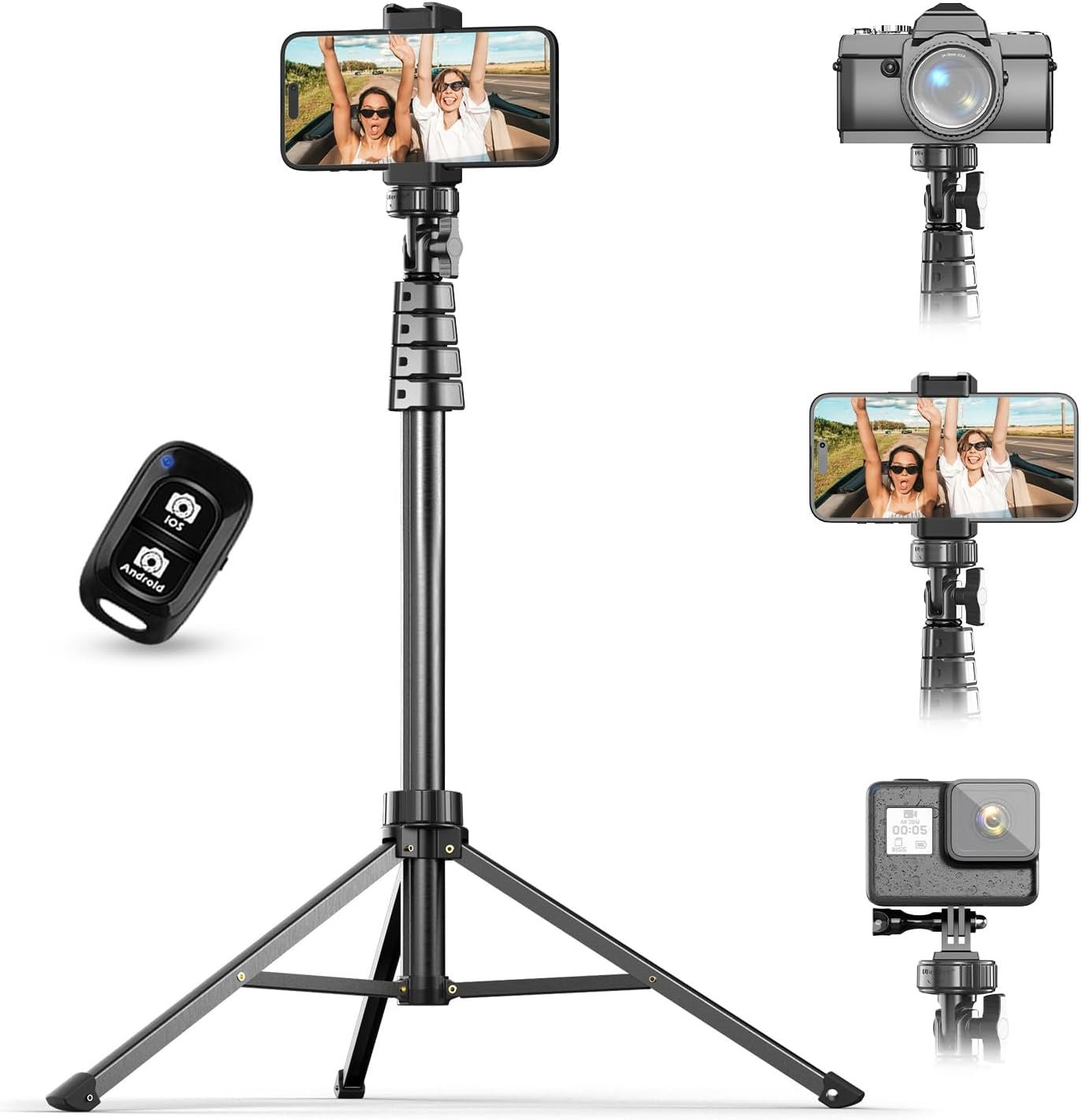 UBeesize 67” Tripod: Perfect for Selfies & Streaming! - Image 2