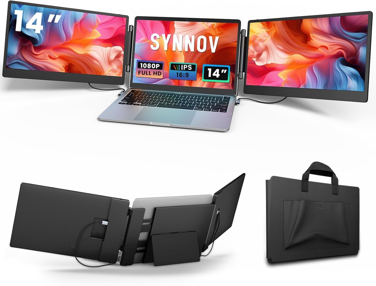 Unlock Dual Displays: 14" FHD Laptop Screen Extender! - Image 2