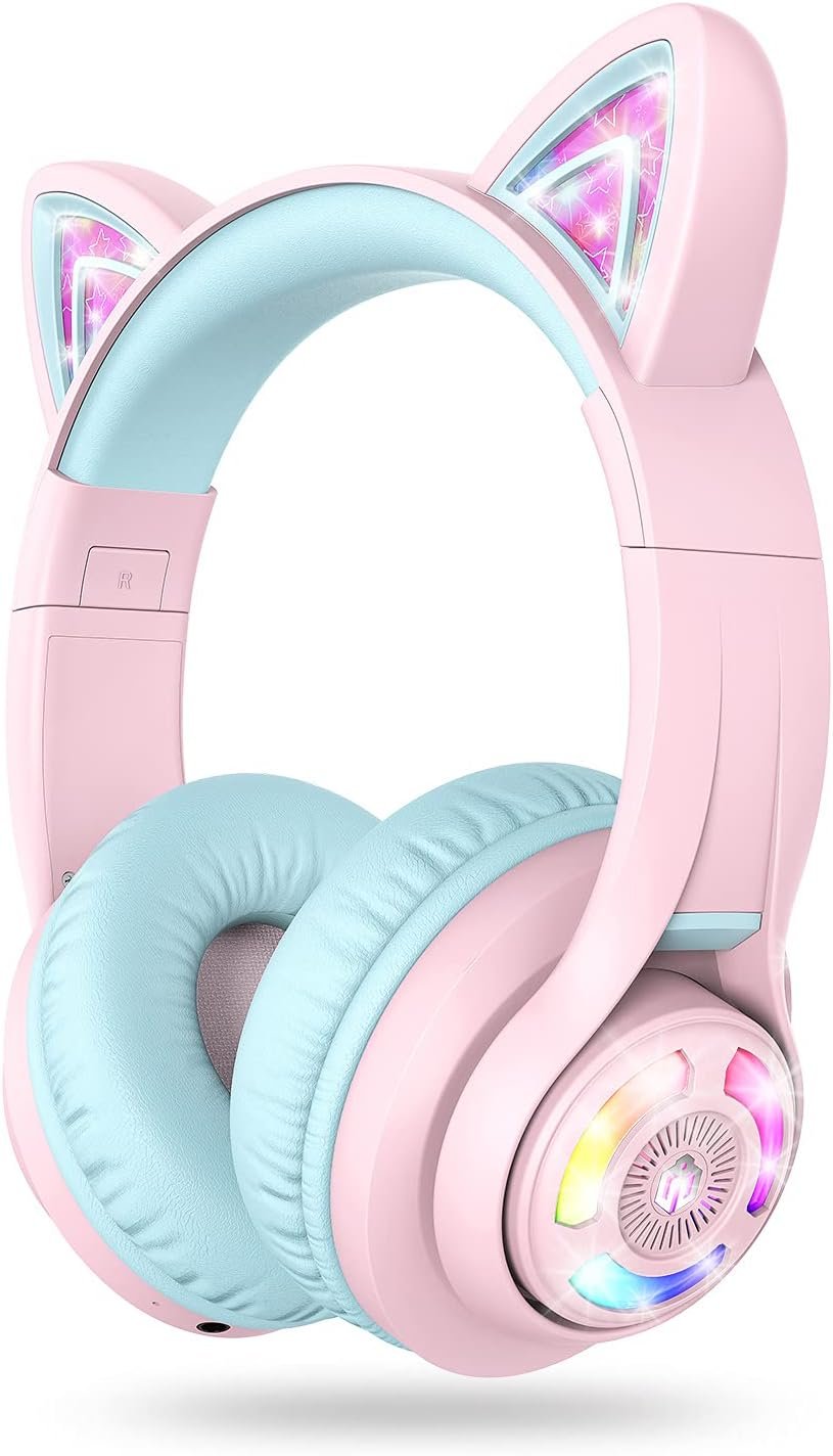 iClever Cat Ear Kids Bluetooth Headphones: Fun & Safe Sound! - Image 2