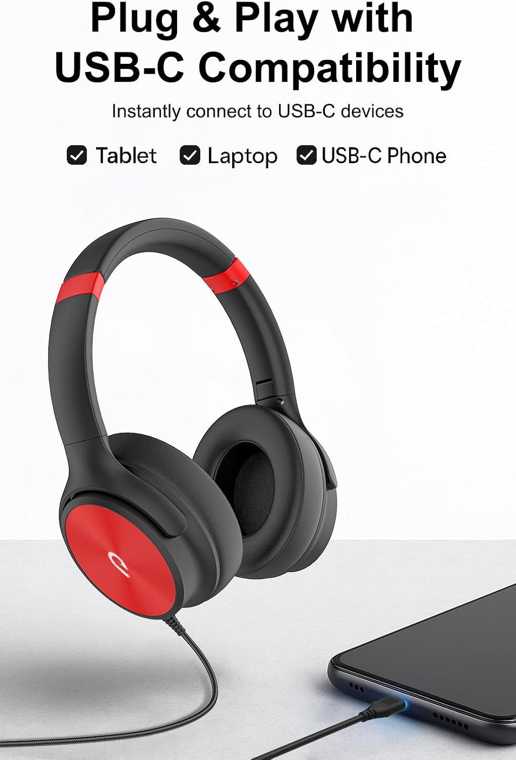 Hi-Fi USB C Wired Over-Ear Headphones: Comfort & Sound! - Image 5