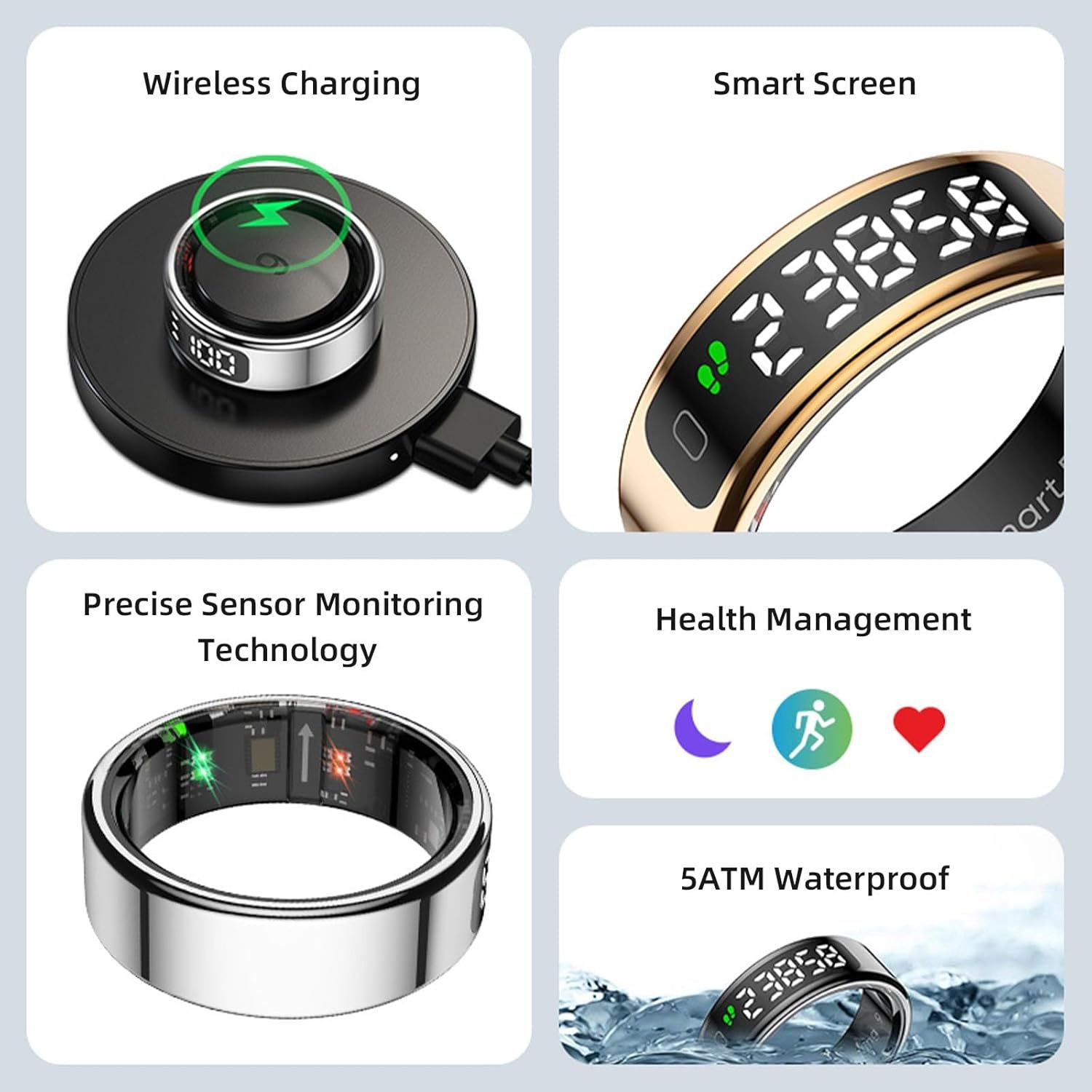R11 Smart Ring: Trendy 5ATM Fitness Tracker for All! - Image 5