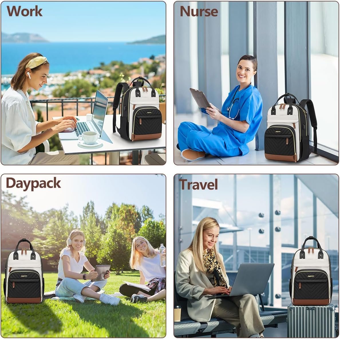 Stylish 15.6" Laptop Backpack for Women - Waterproof & USB! - Image 8