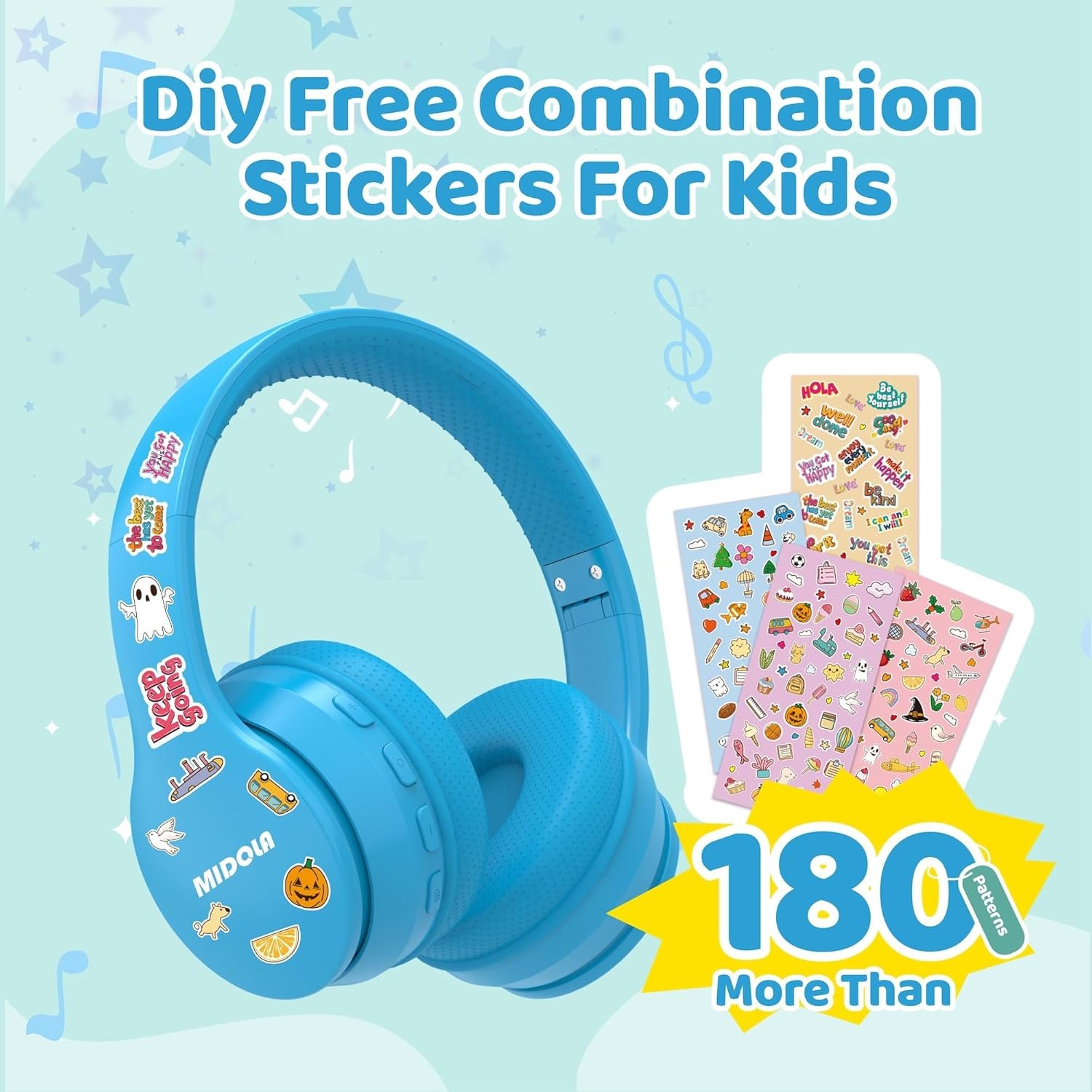 Cool MIDOLA Kids Bluetooth Headphones: 68H Playtime & Safe Sound! - Image 7