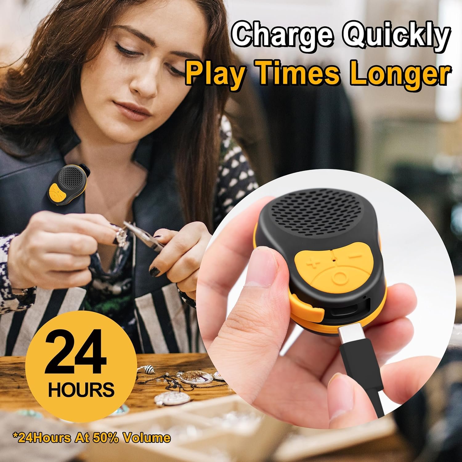 Mini Waterproof Bluetooth Speaker Clip: 24H Playtime for Workouts! - Image 4