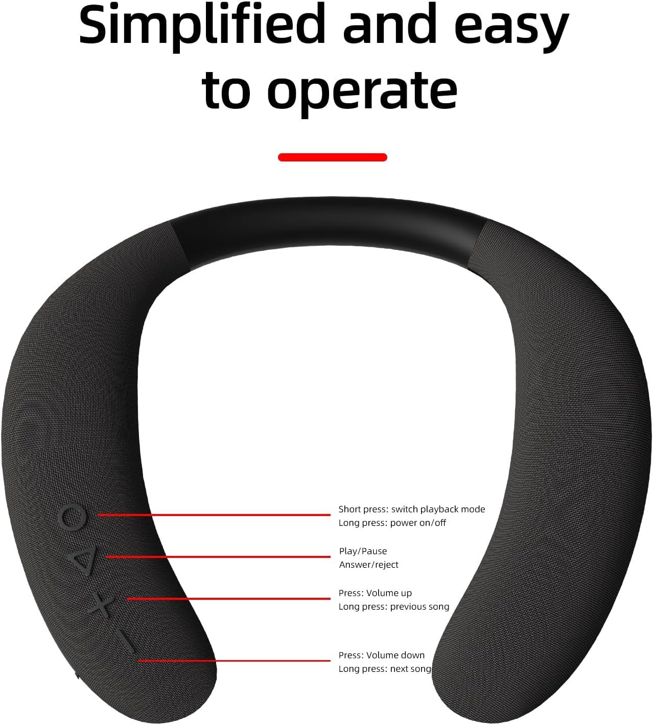 Neckband Bluetooth Speakers: 12H Playtime for Music & More! - Image 3