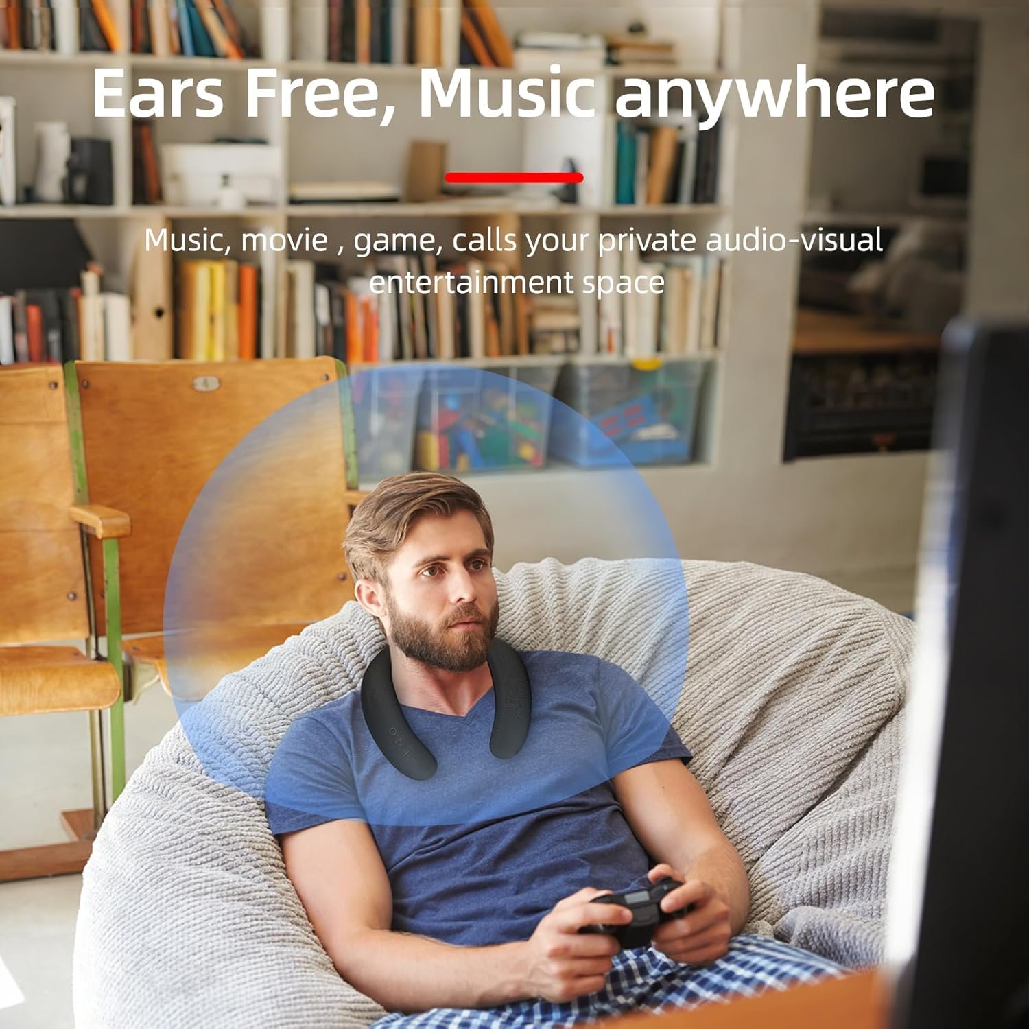 Neckband Bluetooth Speakers: 12H Playtime for Music & More! - Image 7