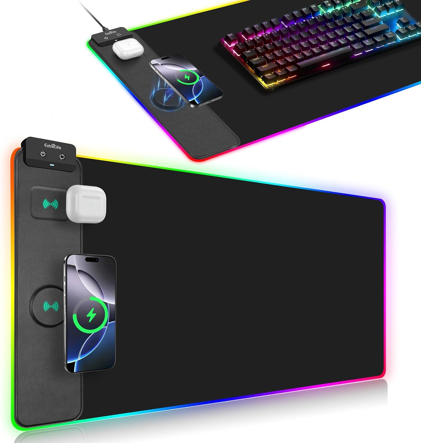 Ultimate RGB Wireless Charging Mouse Pad: Extra Large & Sleek! - Image 2